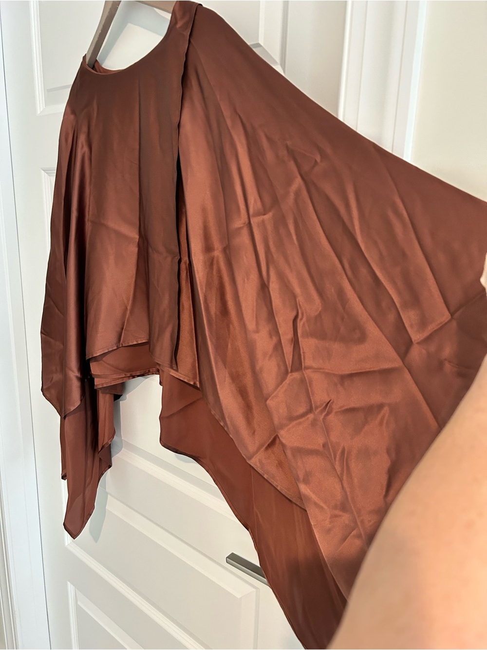 Sies Marjan Satin Draped Top Assymetrical Chocolate Brown Size 8 - Picture 4 of 13
